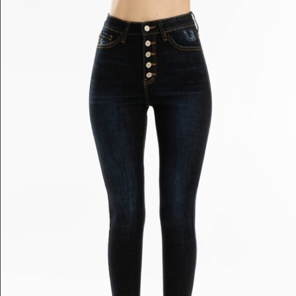 KanCan High Waisted Button-fly Skinny jeans